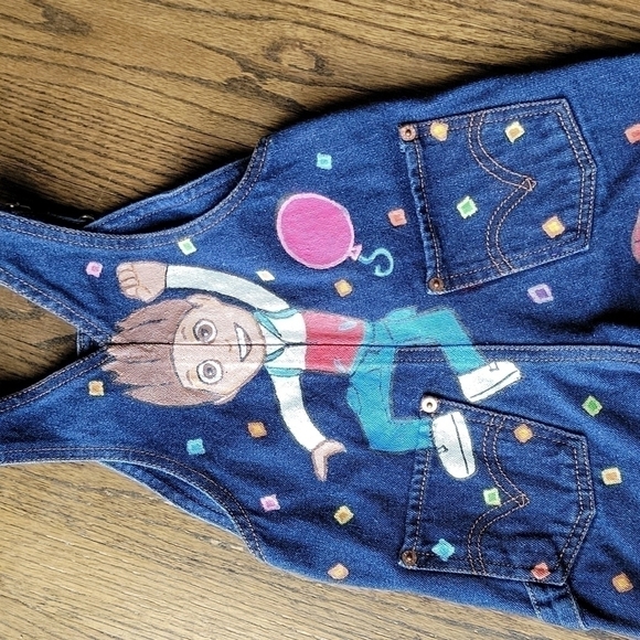 Levi's Jean Overall Paw Patrol Fabric Paint Denim Custom Toddler sz.2-5T Unisex - Picture 8 of 16